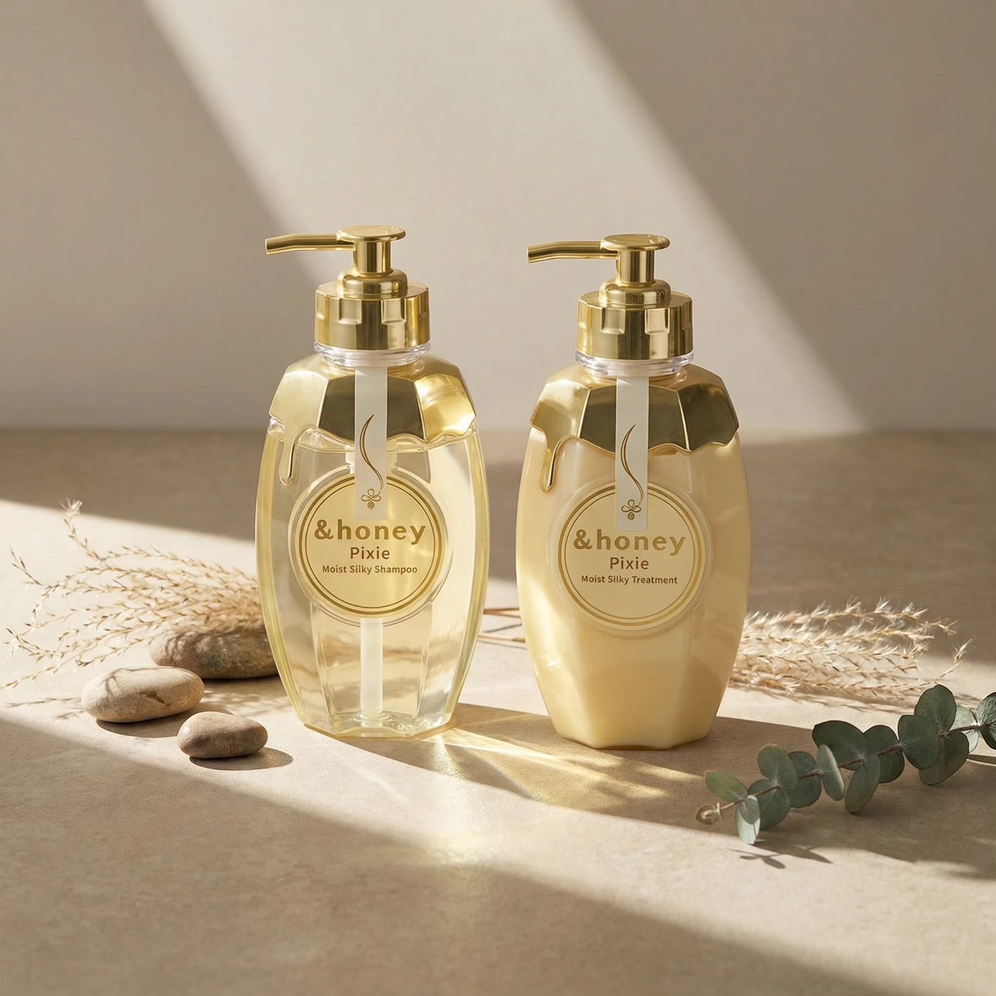 & Honey Pixie Moist Silky Shampoo, Treatment & Mask Set 440ml Each + 130g