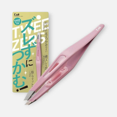 KAI Precision Slant Tip Tweezers (Pink)