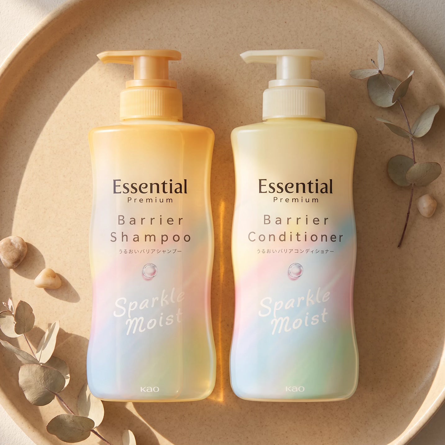 Kao Essential Premium Sparkle Moist Shampoo & Conditioner Set (430ml Each)