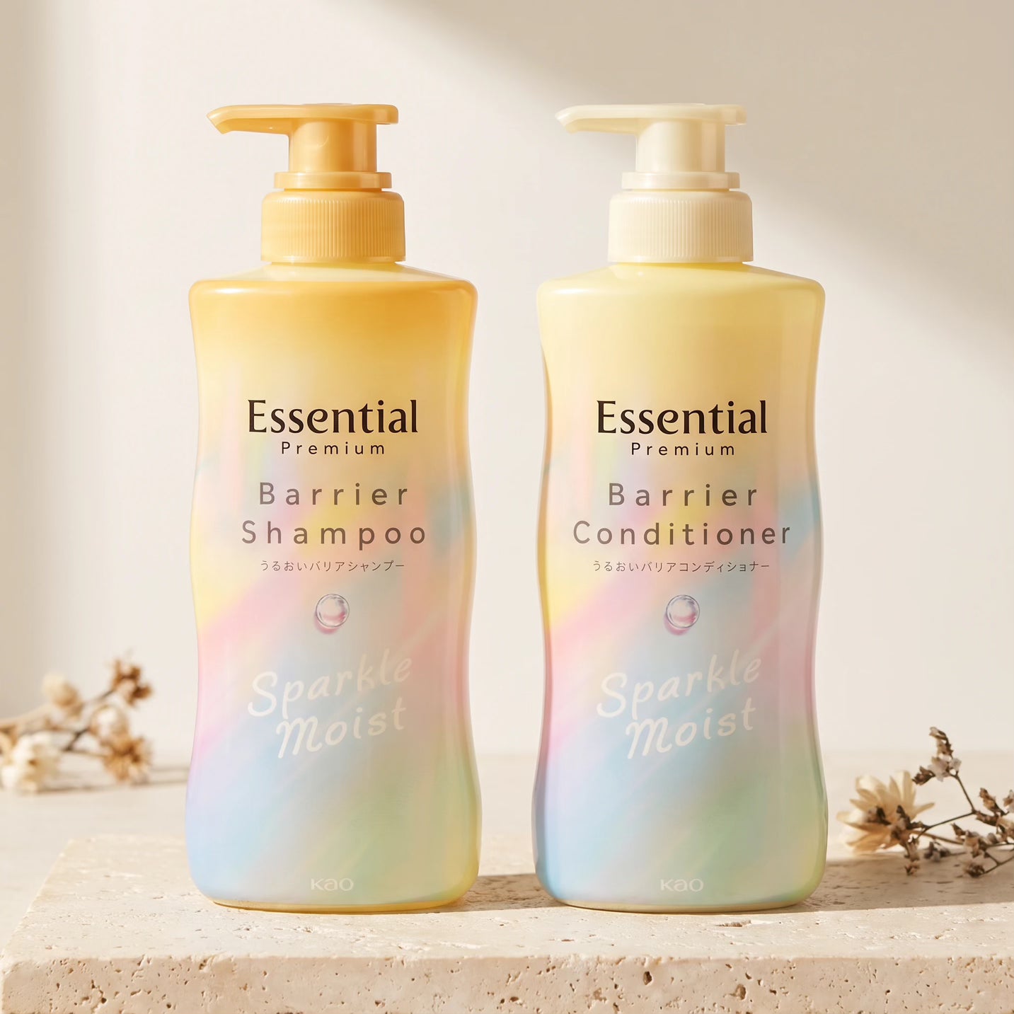 Kao Essential Premium Sparkle Moist Shampoo & Conditioner Set (430ml Each)