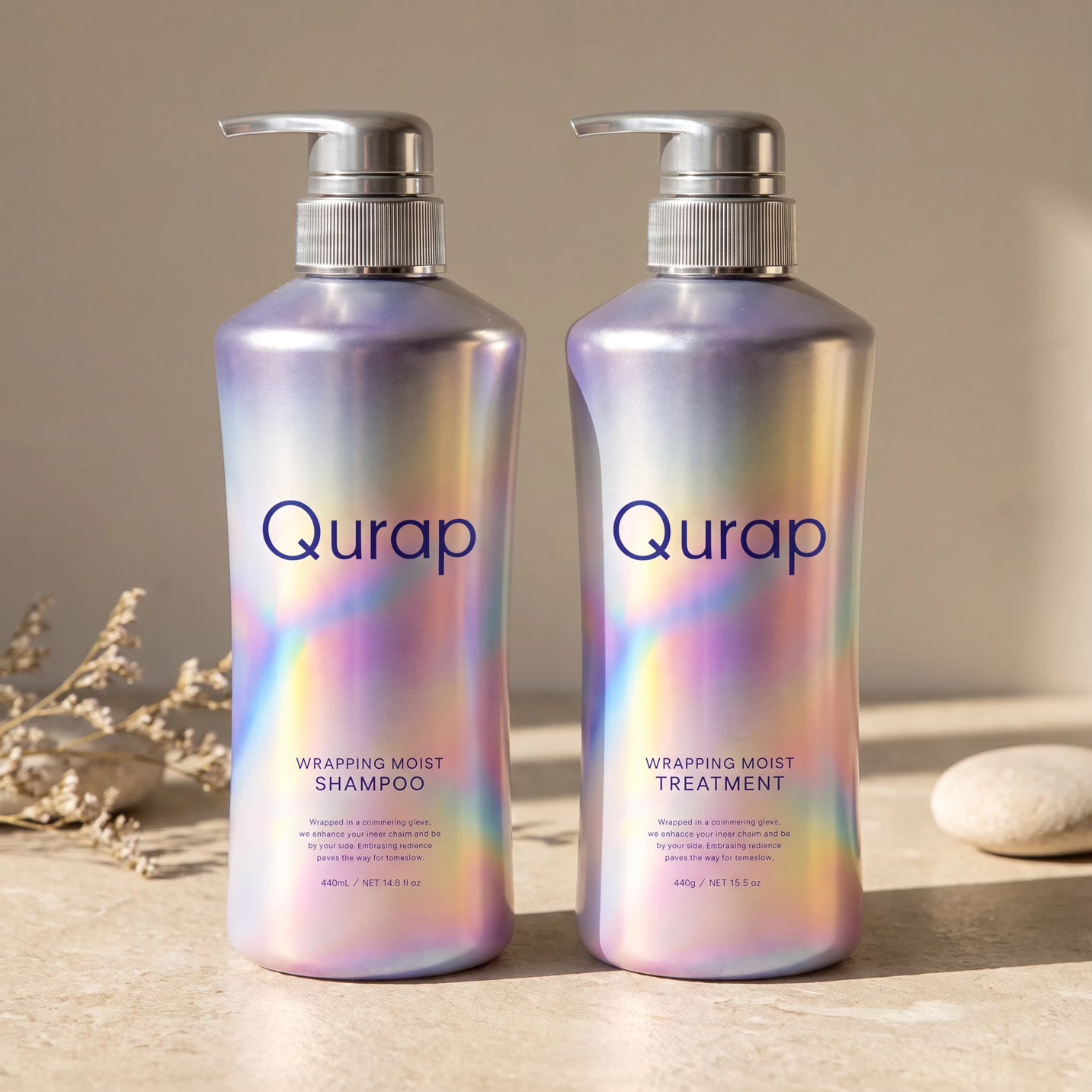 Qurap Wrapping Moist Shampoo & Treatment Set 440mL + 440g
