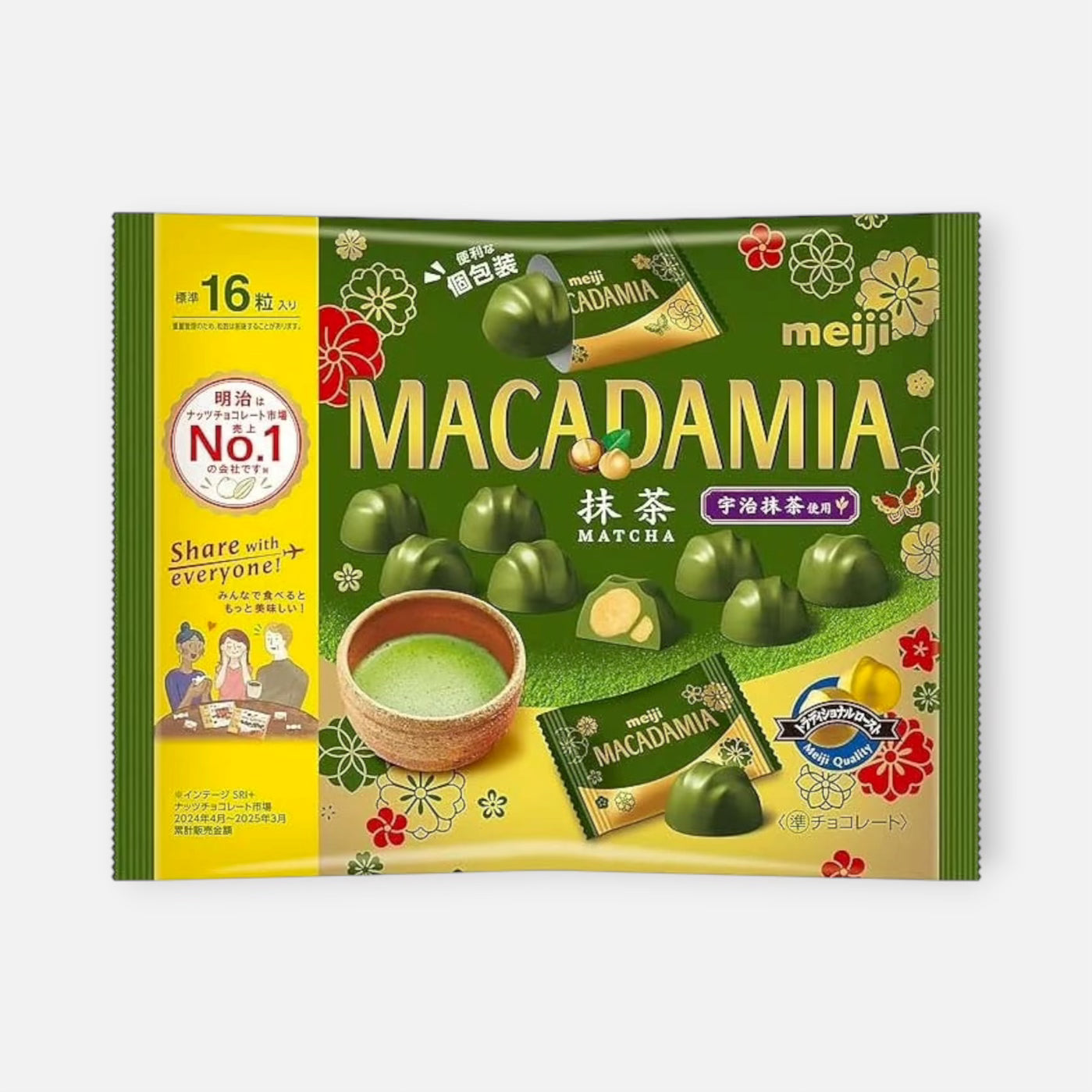 Meiji Macadamia Chocolate Matcha Big Pack 112g