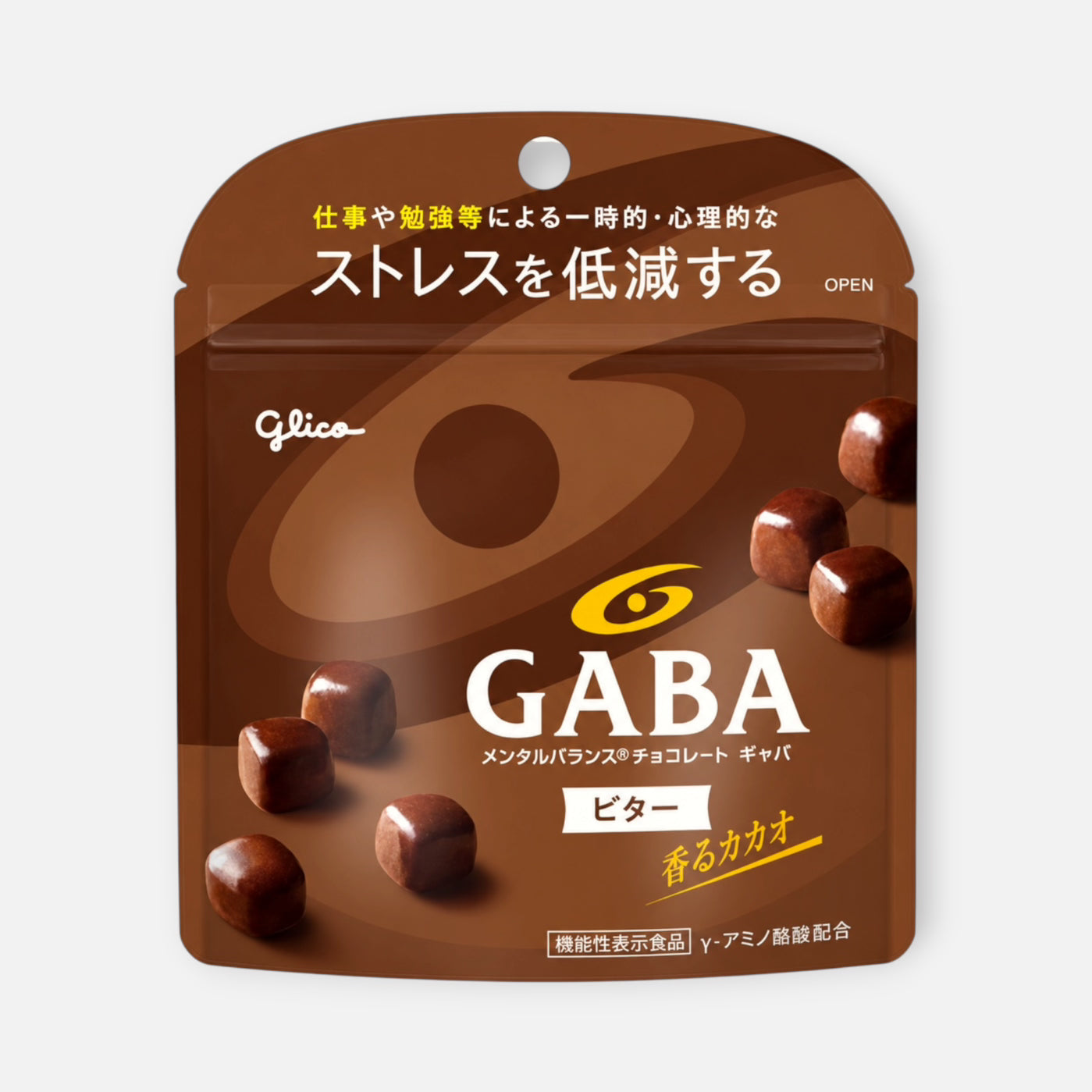 Glico GABA Bitter Chocolate Stand Pouch 51g