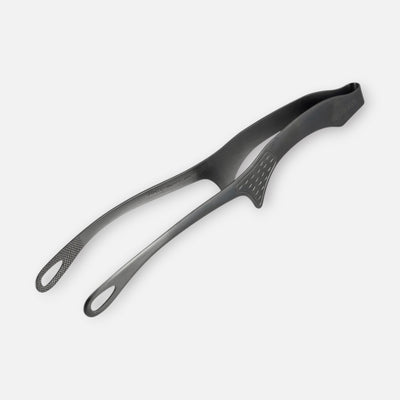 Shimomura Kihan Japanese Black Stainless Steel Kitchen Tongs 26cm Non-Slip Grip