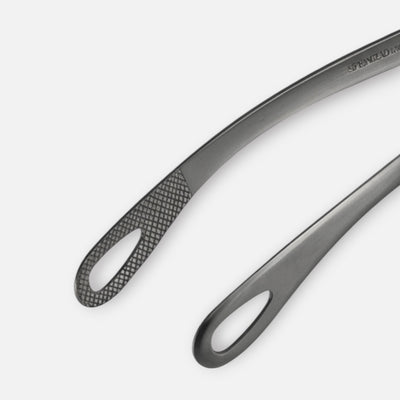 Shimomura Kihan Japanese Black Stainless Steel Kitchen Tongs 26cm Non-Slip Grip