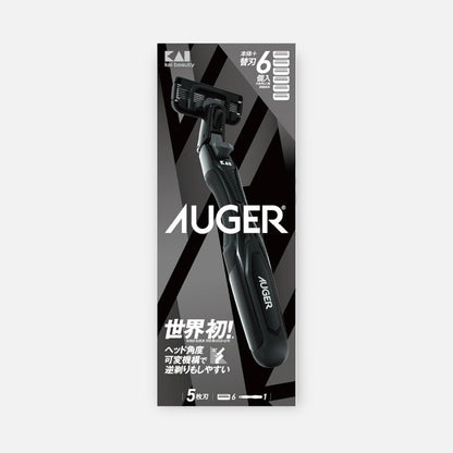 KAI Auger 5-Blade Razor Pack (Main Unit + 5 Replacement Blades)