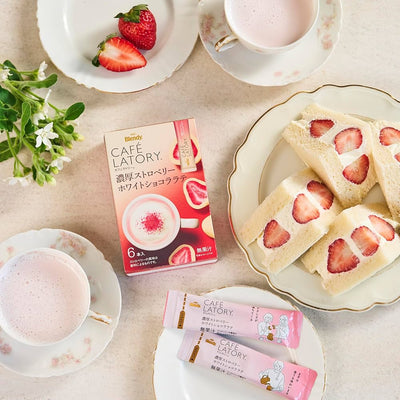 AGF Blendy Café Latory Rich Strawberry White Chocolat Latte 9.4g (6 units)