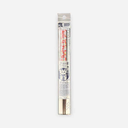 Daiso Natural Wood Good Luck Cat Design Chopstick