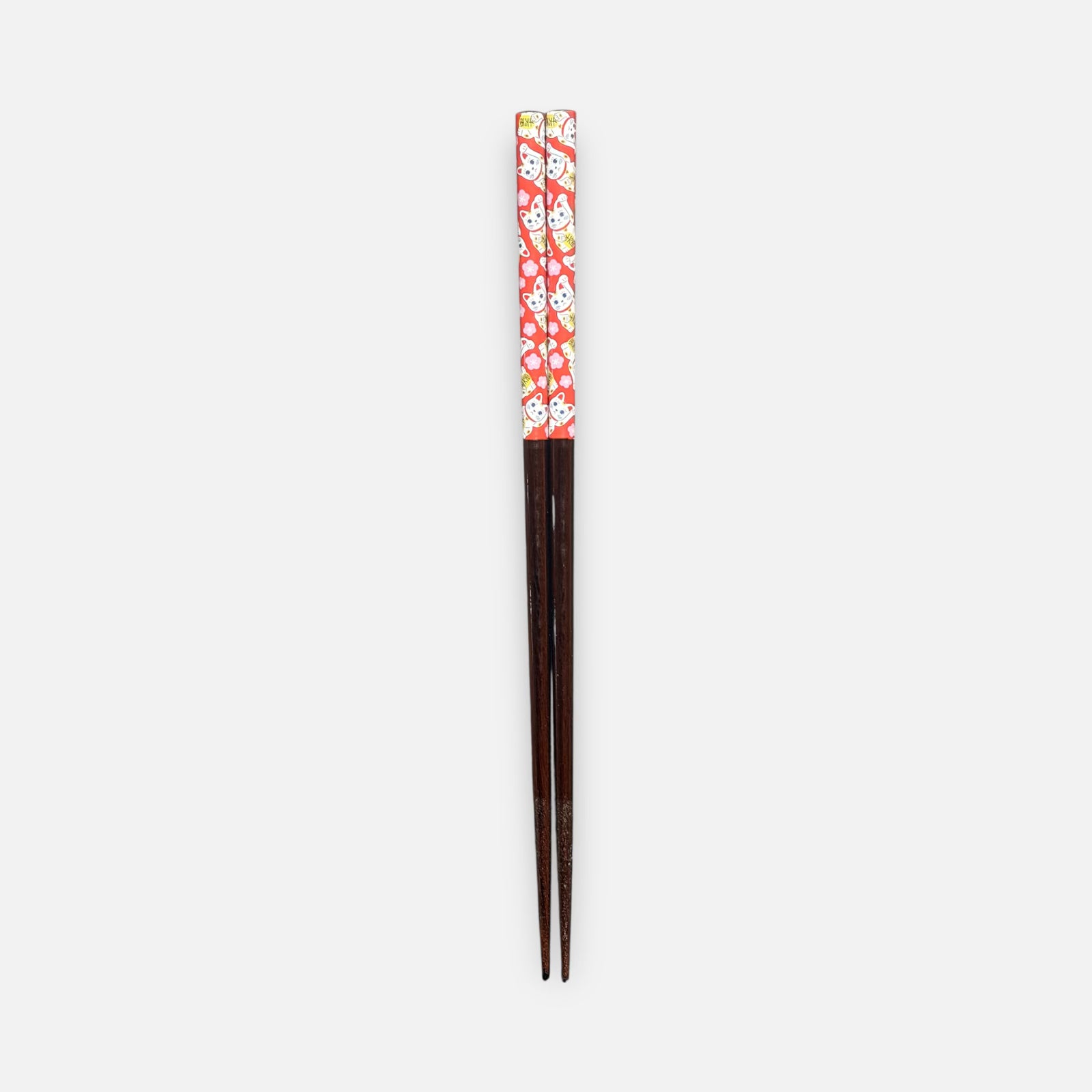 Daiso Natural Wood Good Luck Cat Design Chopstick