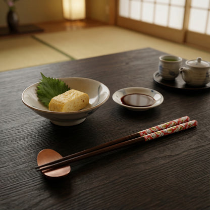 Daiso Natural Wood Good Luck Cat Design Chopstick