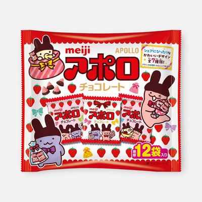 Meiji Apollo Strawberry Chocolate Share Pack 100g (12 Bags)