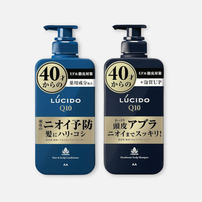 Lucido Q10 Deodorant Scalp Shampoo & Conditioner for Men 450ml x2