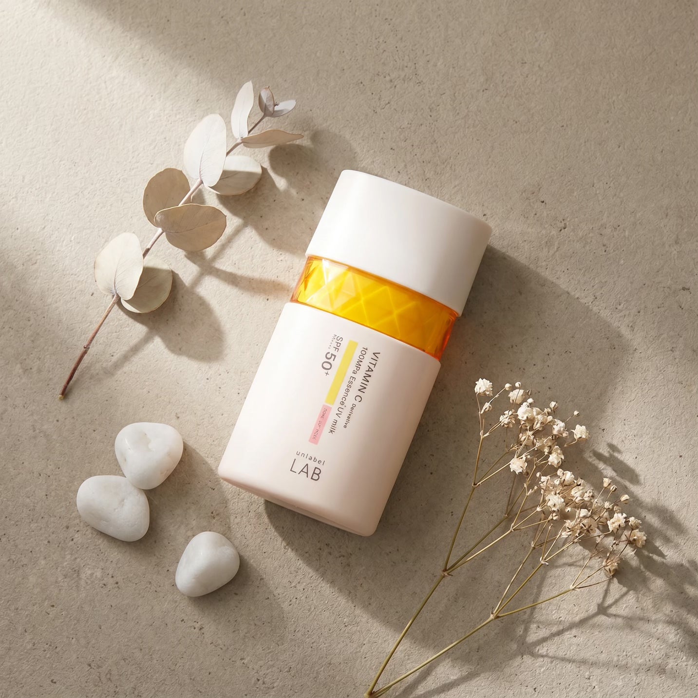 Unlabel LAB Vitamin C 100MPa Essence UV Milk (Tone Up Rose) SPF50+ PA++++ 50ml