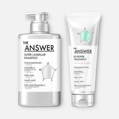 The Answer Super Lamellar Shampoo & EX Repair Treatment (400ml & 220g)