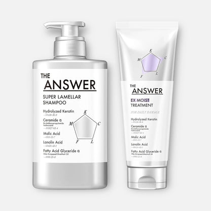 The Answer Super Lamellar Shampoo & EX Moist Treatment (400ml & 220g)