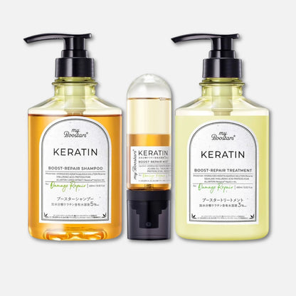 My Boostars Keratin Boost Repair Shampoo, Treatment & Mist Serum SET (400ml x2 + 90ml)