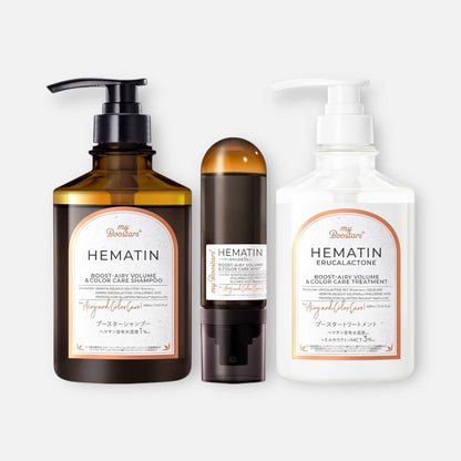 My Boostars Hematin Boost Airy Volume & Color Care Shampoo, Treatment & Mist Serum SET (400ml x2 + 90ml)