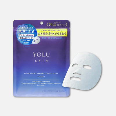 YOLU Skin Overnight Clear Hydra Sheet Mask (7 Sheets)