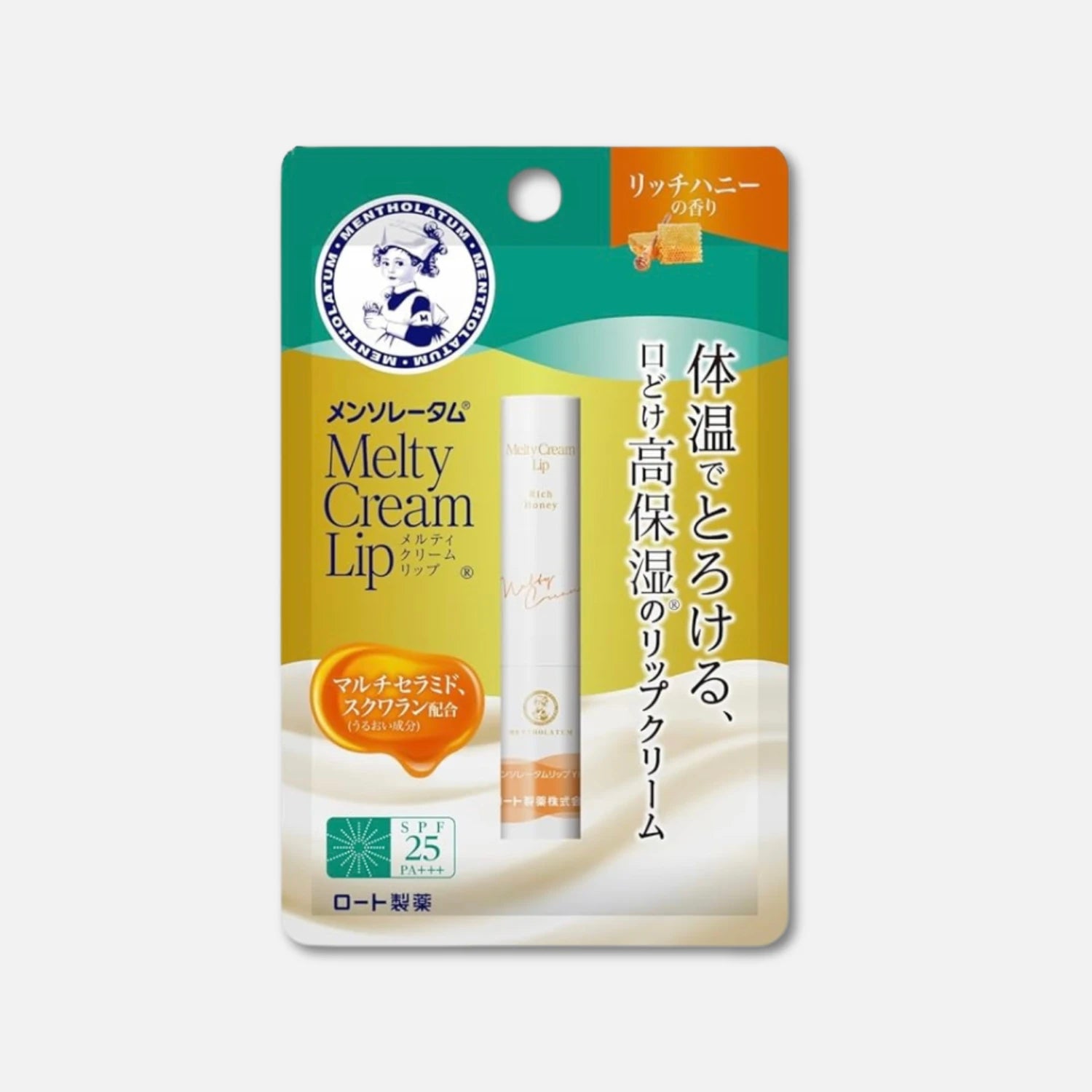 Mentholatum Melty Cream Lip (Rich Honey) SPF 25 PA+++ 2.4g