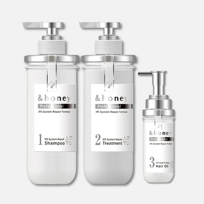 & Honey Professional IPS System Repair Shampoo, Treatment & Oil Set (440ml x2 + 105ml)