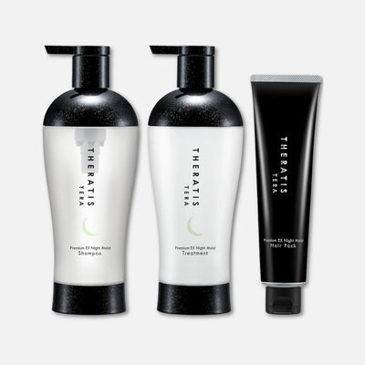 Theratis Tera Premium EX Night Moist Shampoo, Treatment & Hair Mask Set 435ml x2 + 130g