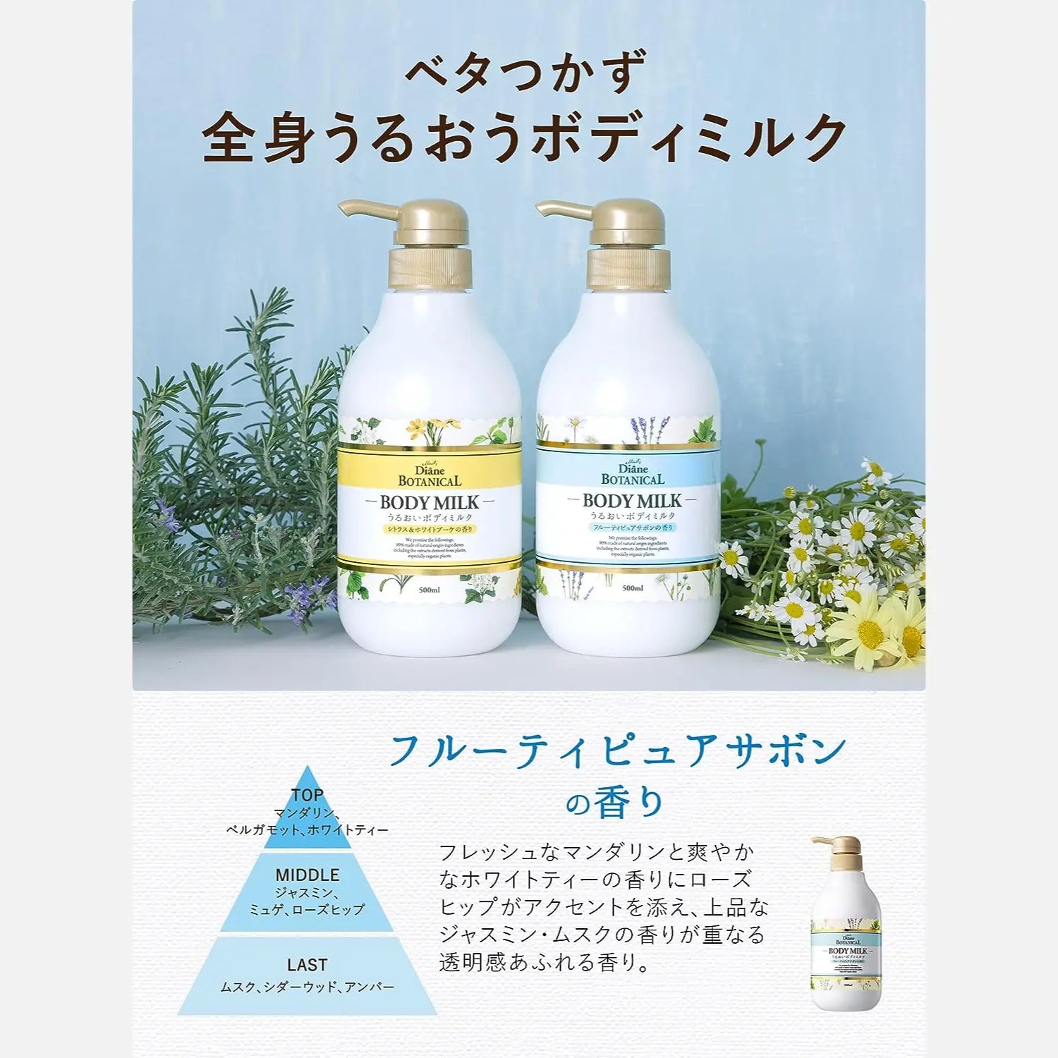 Diane Botanical Deep Moist Body Milk Fruity Pure Savon 500ml - Buy Me Japan