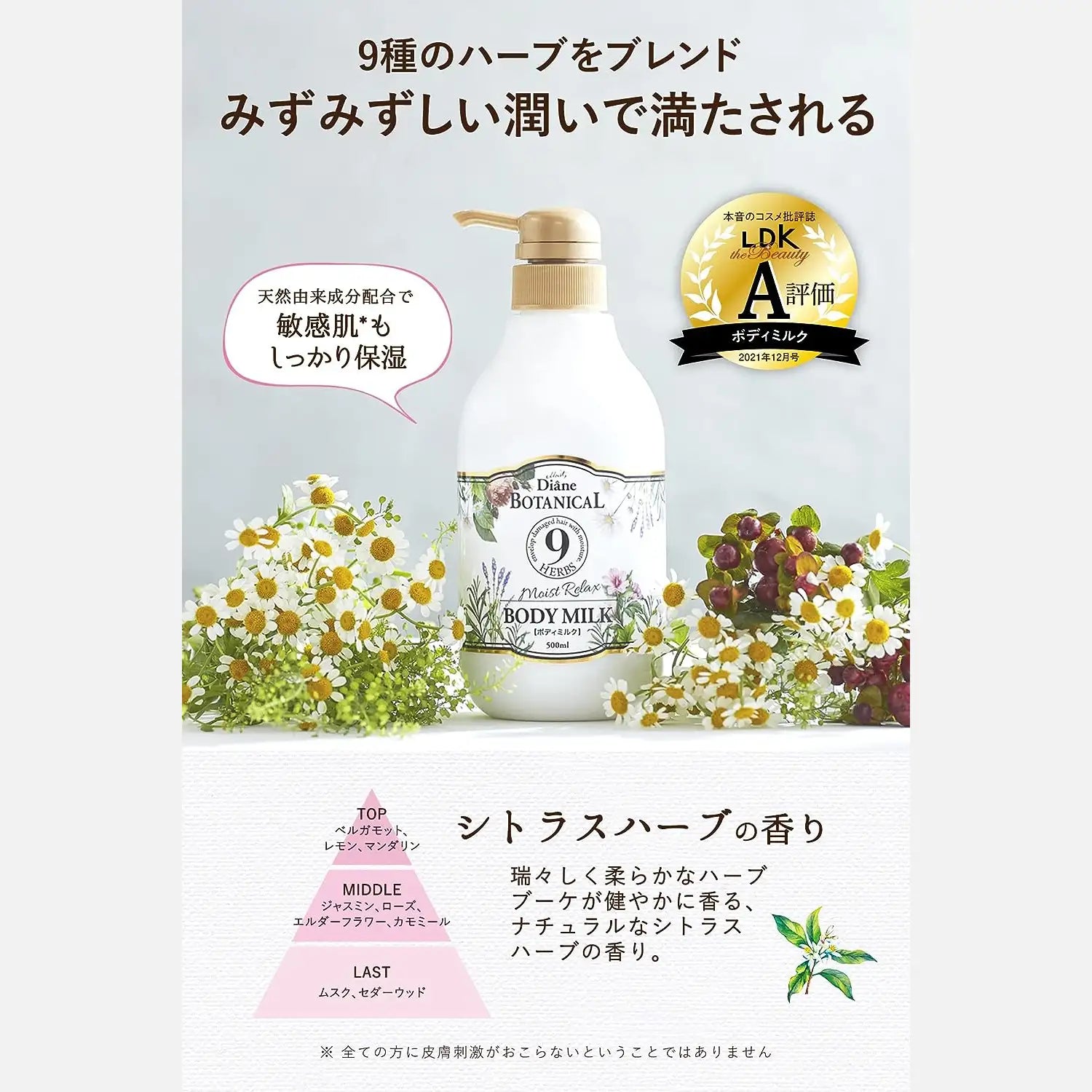 Diane Botanical Deep Moist Body Milk Citrus Herb 500ml - Buy Me Japan