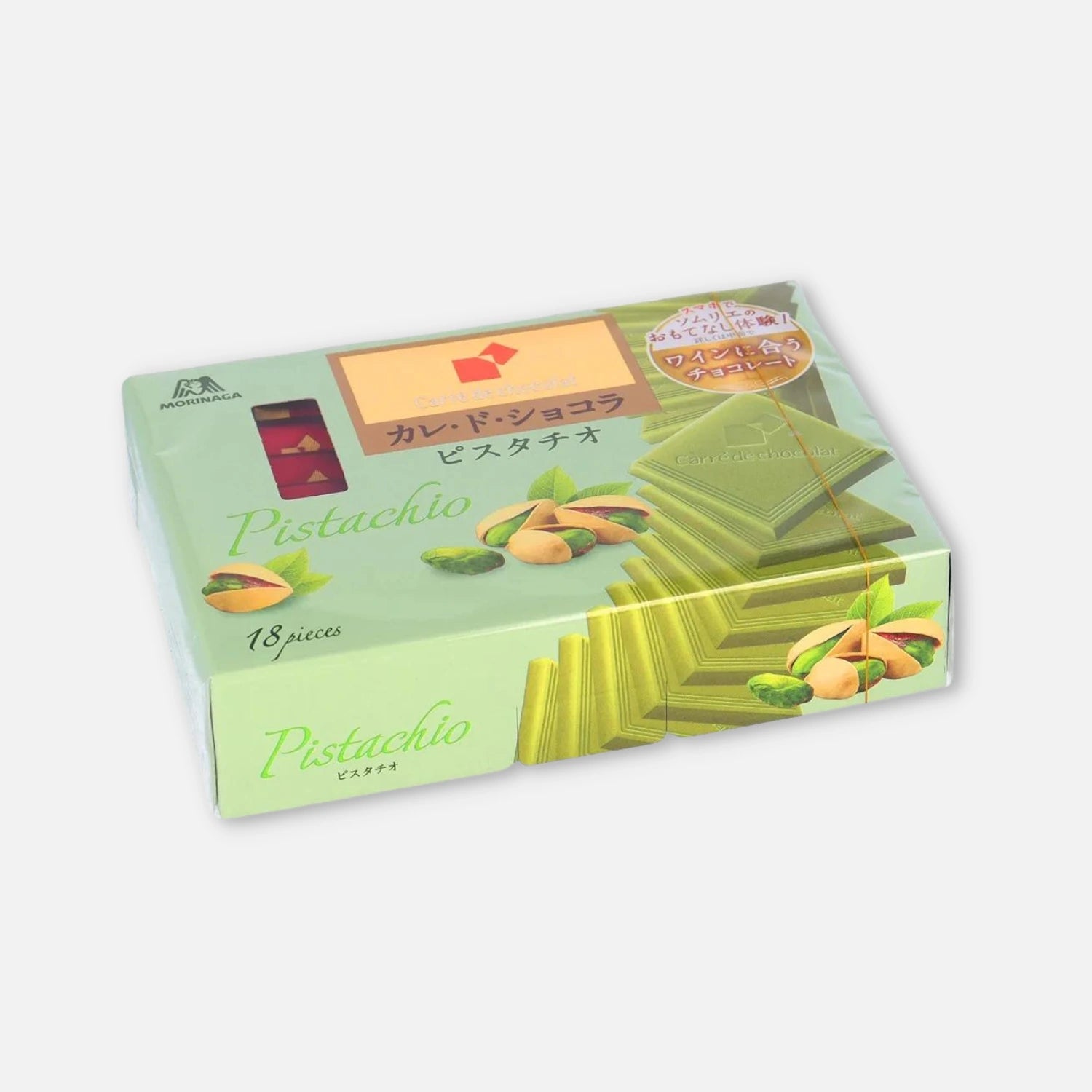 Morinaga Premium Carré de Chocolat Pistachios (18 Units) - Buy Me Japan