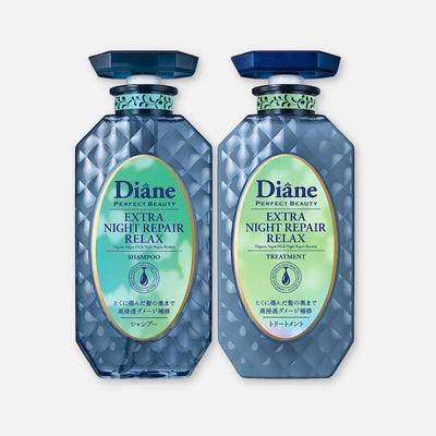 Diane Extra Night Repair Relax Shampoo & Treatment Set 450ml Each - Buy Me Japan