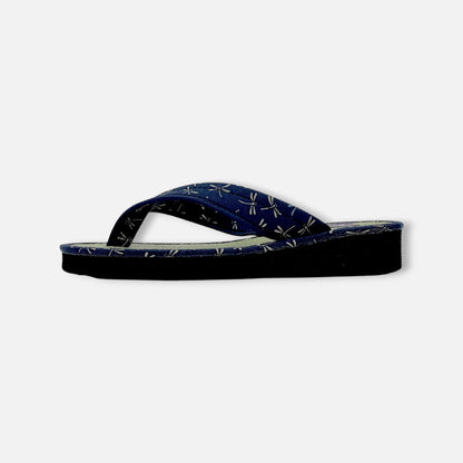 Japanese Pattern Tatami Style Women's Saldal (3560 Navy)