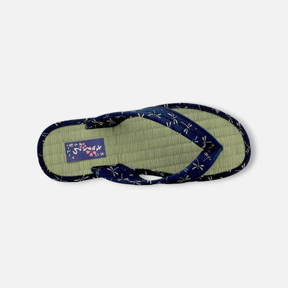 Japanese Pattern Tatami Style Women's Saldal (3560 Navy)