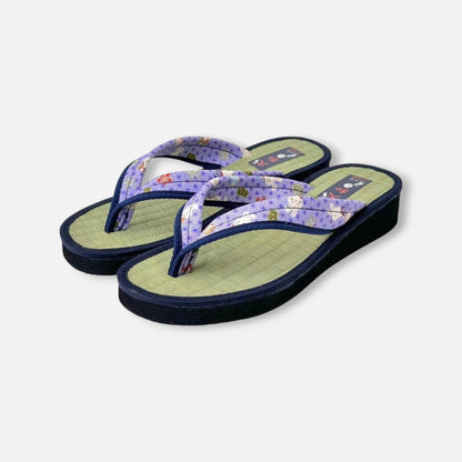Japanese Pattern Tatami Style Women's Saldal (3608 Purple)