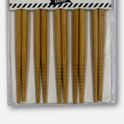 Daiso Bamboo Lacquered Chopsticks (5 Pairs)