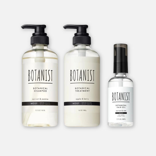 Botanist [Moist] Shampoo, Treatment & Hair Oil Set (460ml x2 + 80ml) - Buy Me Japan
