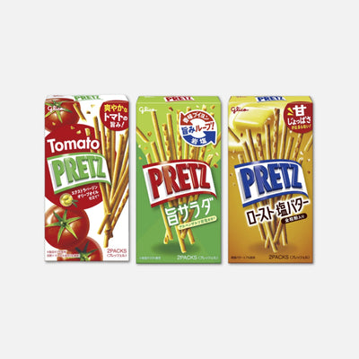 Glico Pretz Tomato/Umami Salad/Roasted Salt Butter 3 Flavors Set