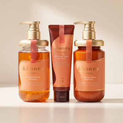 & Honey Creamy EX Damage Repair Shampoo 450ml, Treatment 450g & Mask 130g Set — GIFT MACRO