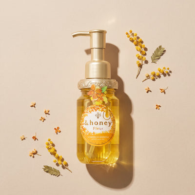 & Honey Fleur Kinmokusei & Mimosa Hair Oil 100ml — GIFT TOP ANGLE