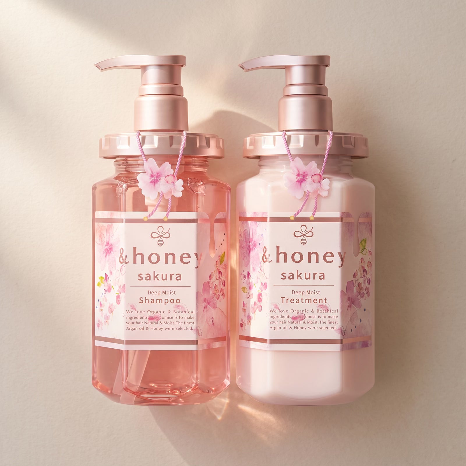 & Honey Sakura Limited Edition Shampoo 440ml & Treatment 445g Set — GIFT TOP ANGLE