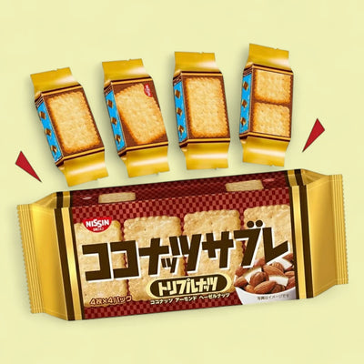 Nissin Foods Coconut Sable Triple Nuts (16 units)