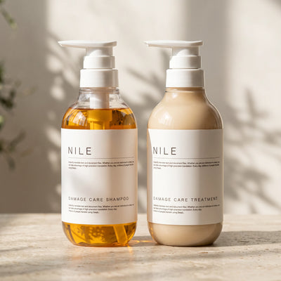 Nile Damage Care Shampoo & Treatment 400ml Each — macro lifestyle view
