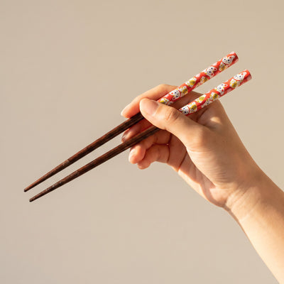 Daiso Natural Wood Good Luck Cat Design Chopstick — GIFT ON HAND