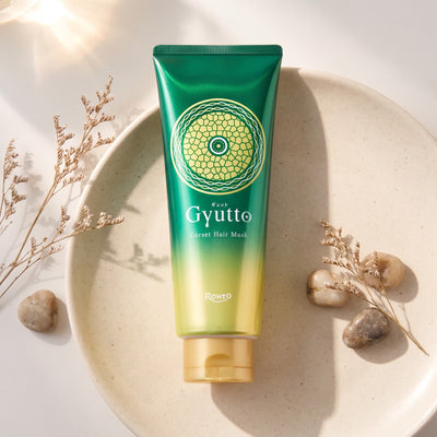 Gyutto Corset Hair Mask 200g top angle scene