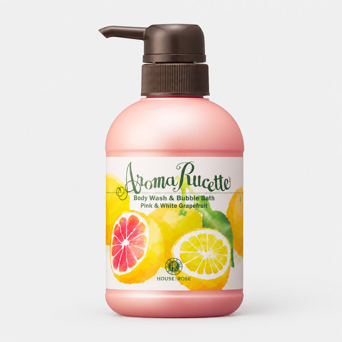 House Of Rose Aroma Rucette Pink & White Grapefruit Body Wash & Bubble Bath 350mL