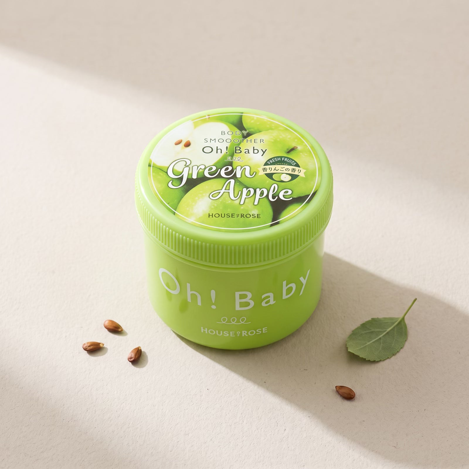 House Of Rose Oh! Baby Body Scrub Smoother Cream Green Apple 350g — GIFT TOP ANGLE