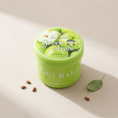House Of Rose Oh! Baby Body Scrub Smoother Cream Green Apple 350g — GIFT TOP ANGLE