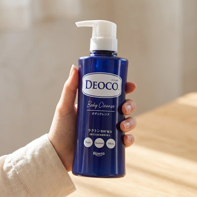 DEOCO Medicated Body Cleanse Bottle 350ml — on hand lifestyle view