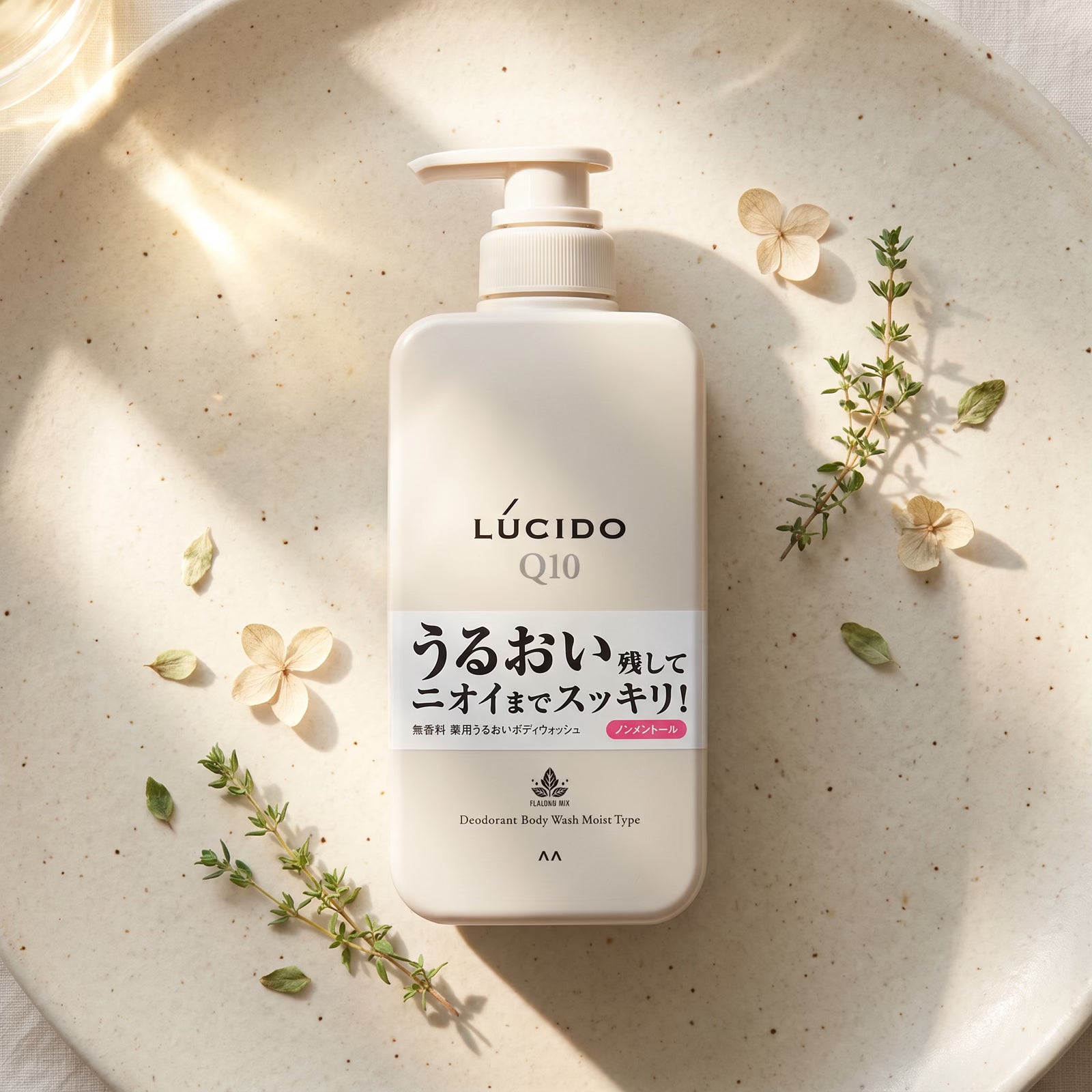 Lucido Q10 Deodorant Body Wash (Moist Type) for Men 450ml — GIFT TOP ANGLE