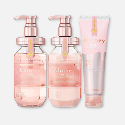 & Honey Melty Moist Repair Shampoo, Treatment & Mask Set 440ml Each + 130g - Buy Me Japan