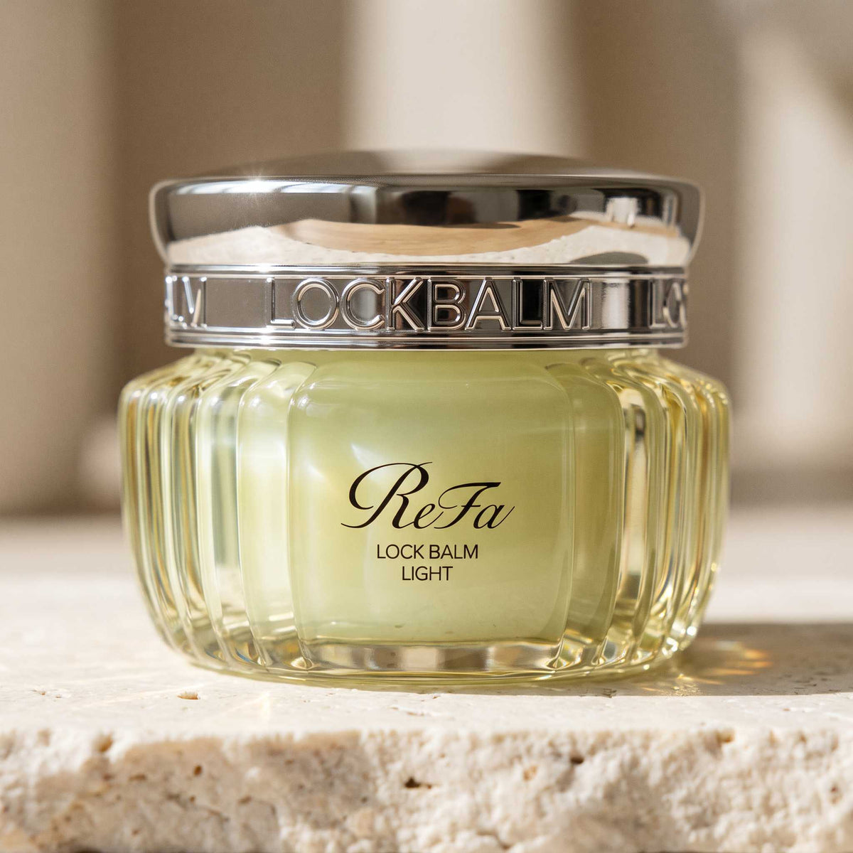 ReFa Lock Balm Light 50g — MACRO lifestyle image