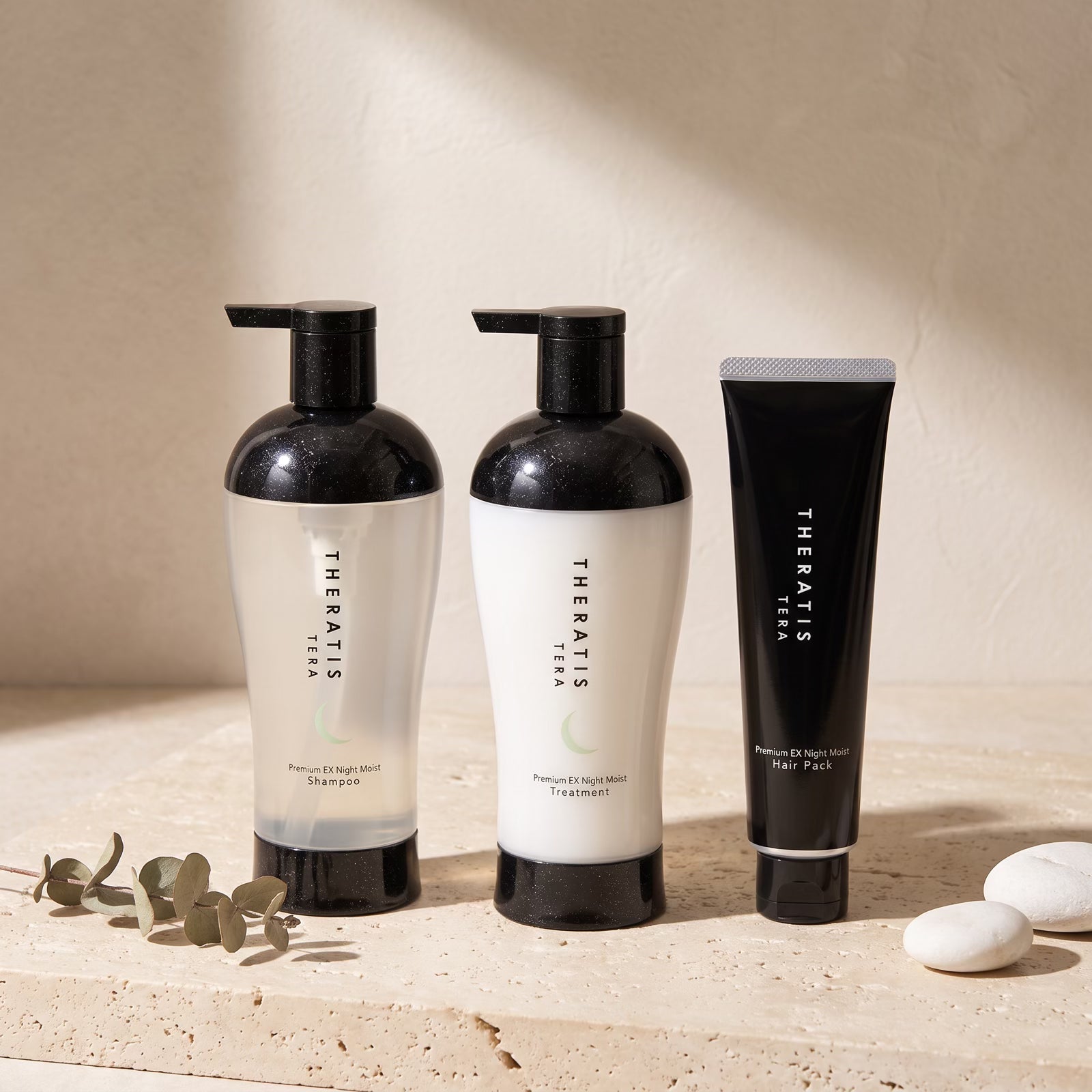 Theratis Tera Premium EX Night Moist Shampoo, Treatment & Hair Mask Set 435ml x2 + 130g — GIFT DEFAULT